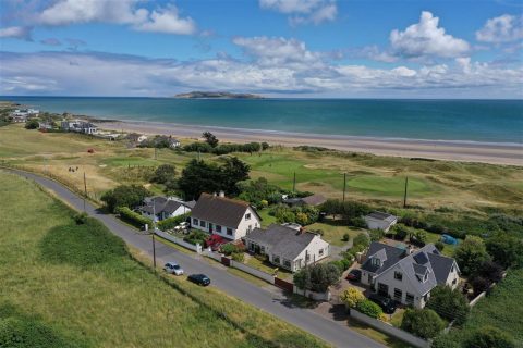 Homes near Donabate beach, seen from the air