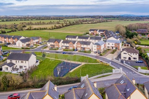 Homes on the edge of Ballyboughal, surrounded by fields